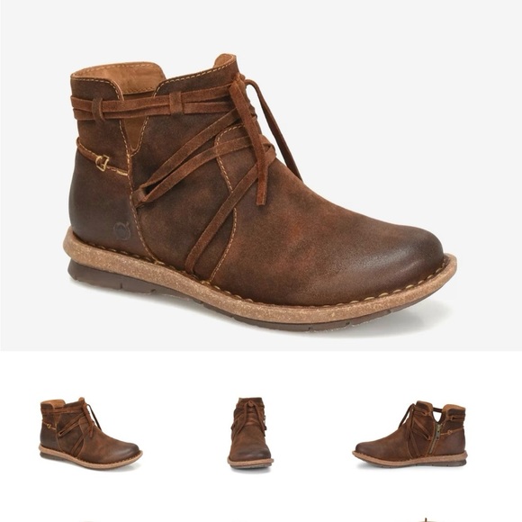 Born Shoes - Born, Brown Leather Ankle Boots